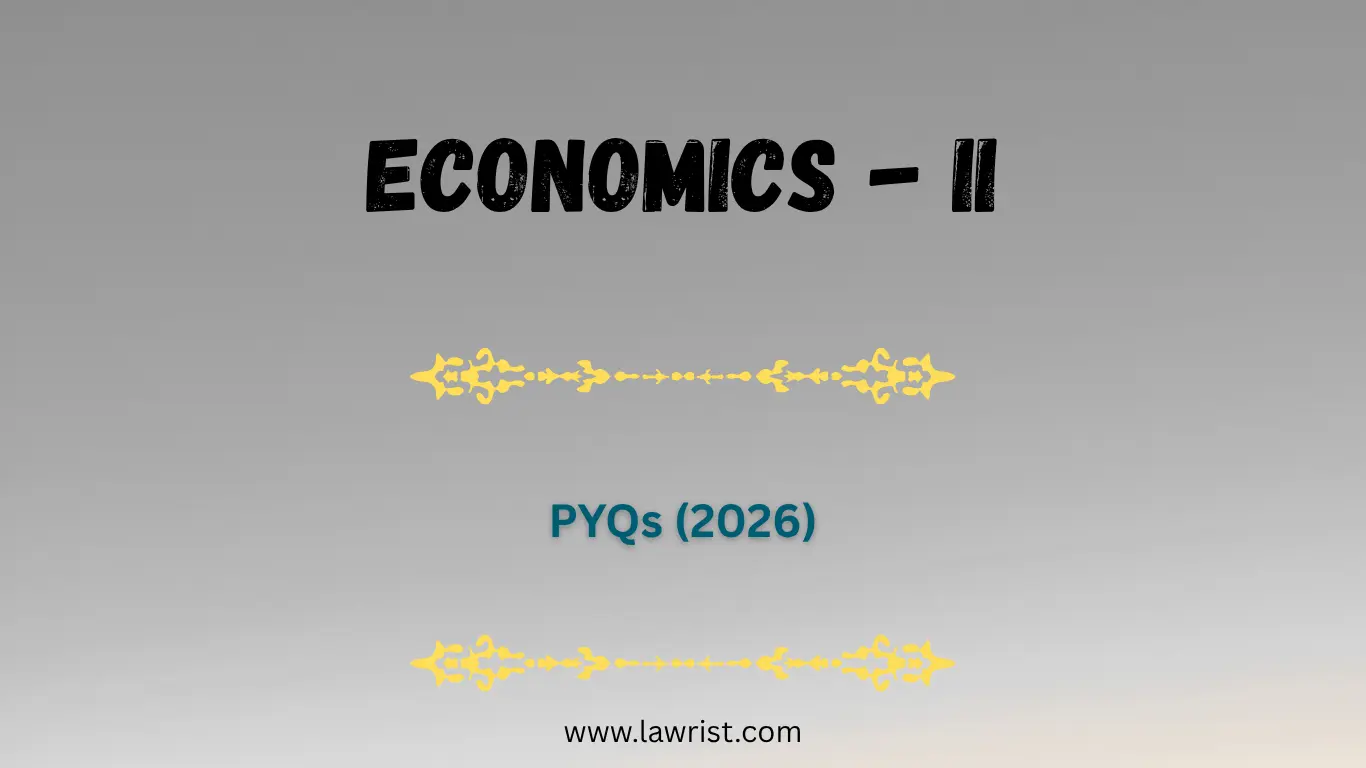 Economics - II : Previous Year Questions (2026)
